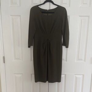 Lafayette 148 New York Olive Long Sleeve Dress